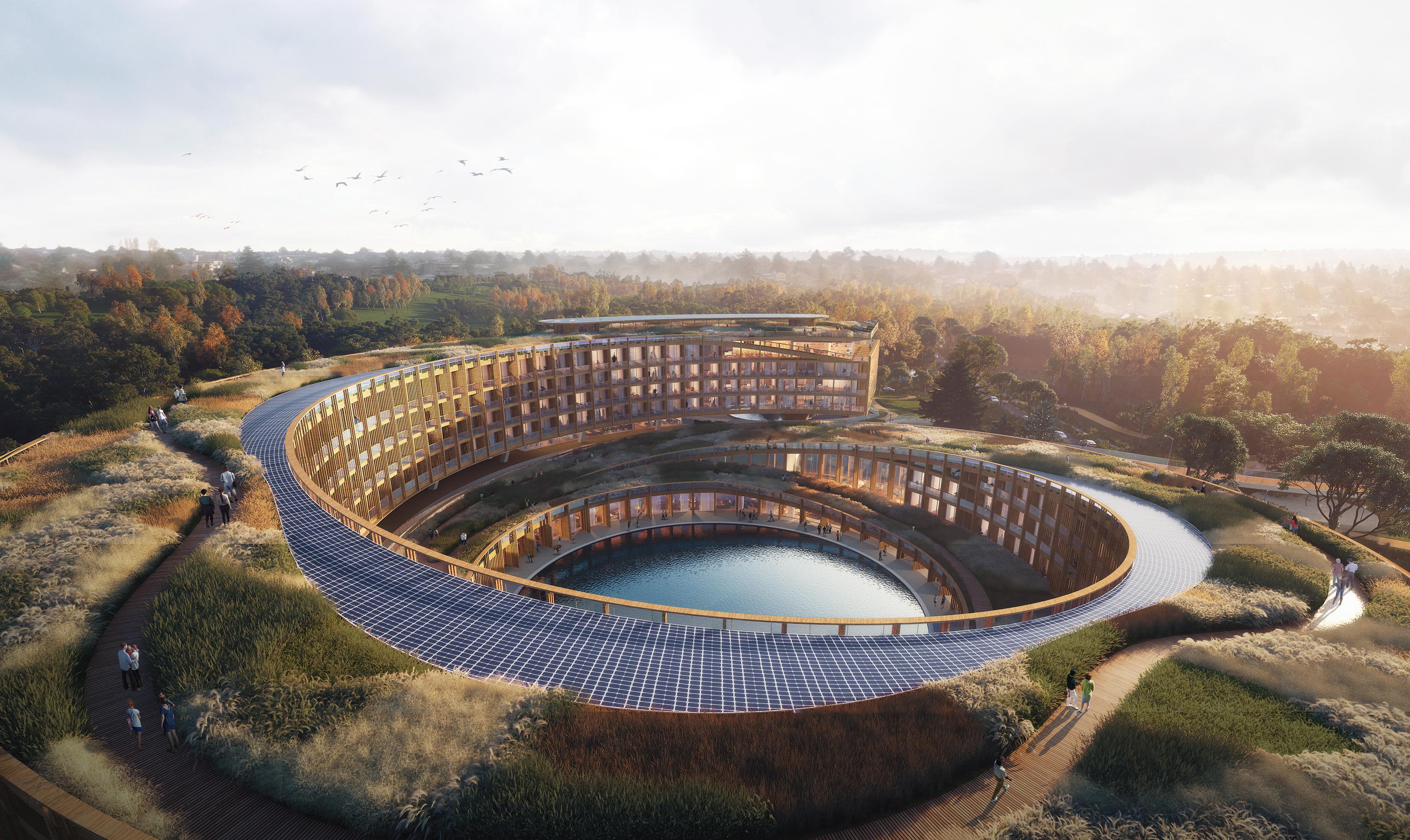 Visualisierung des Erlebnispfads Skywalk mit Blick über die malerische Landschaft der Holsteinischen Schweiz